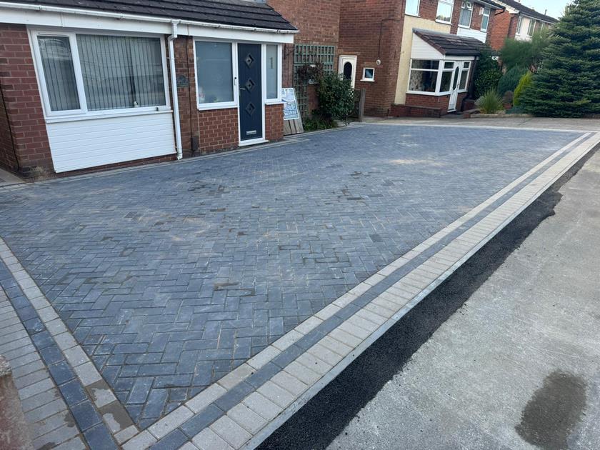 bury block paved driveway marshalls blocks charcoal herringbone border 04